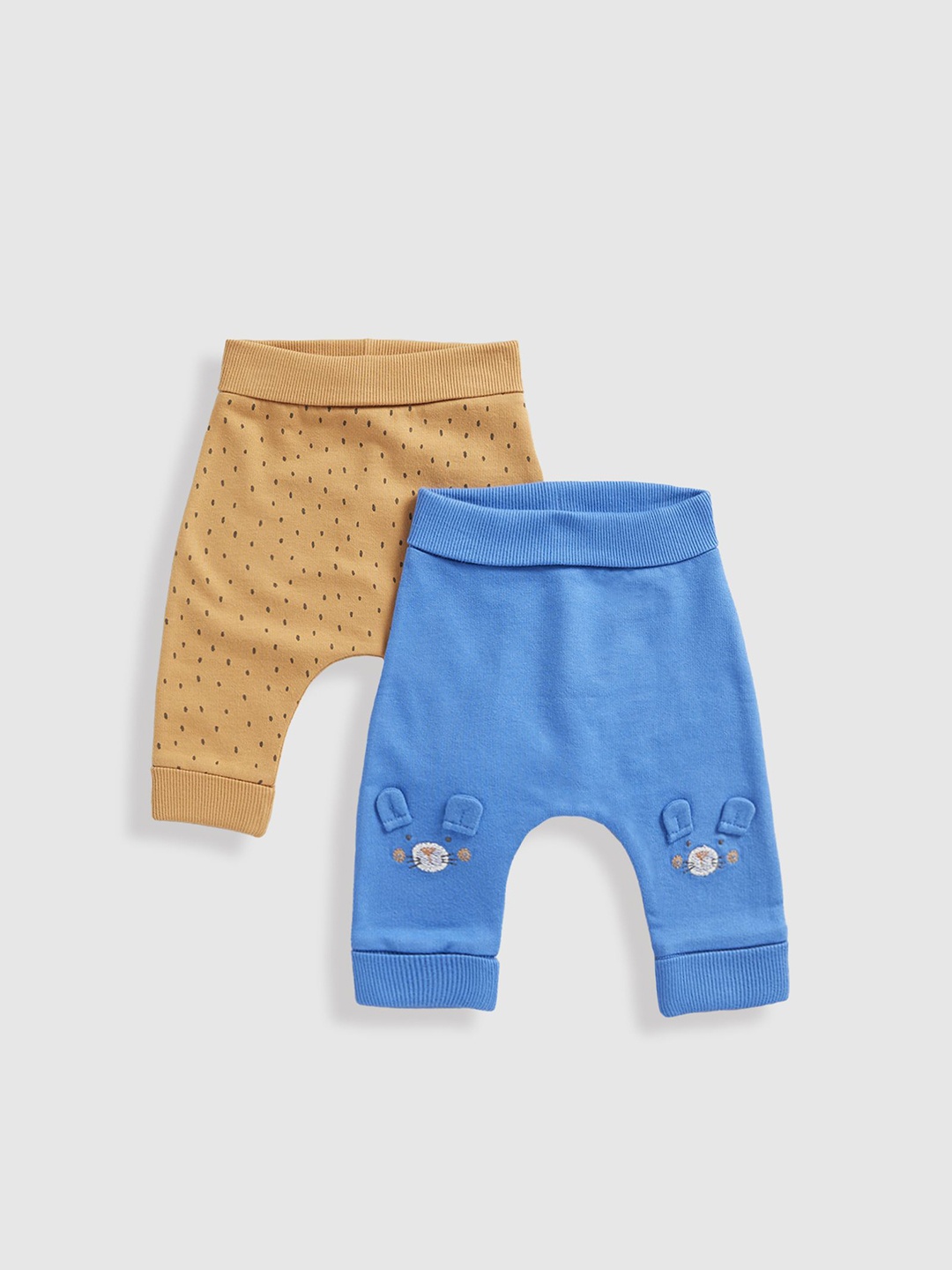 

Mothercare Infant Boys Pack Of 2 Pure Cotton Mid-Rise Joggers, Blue