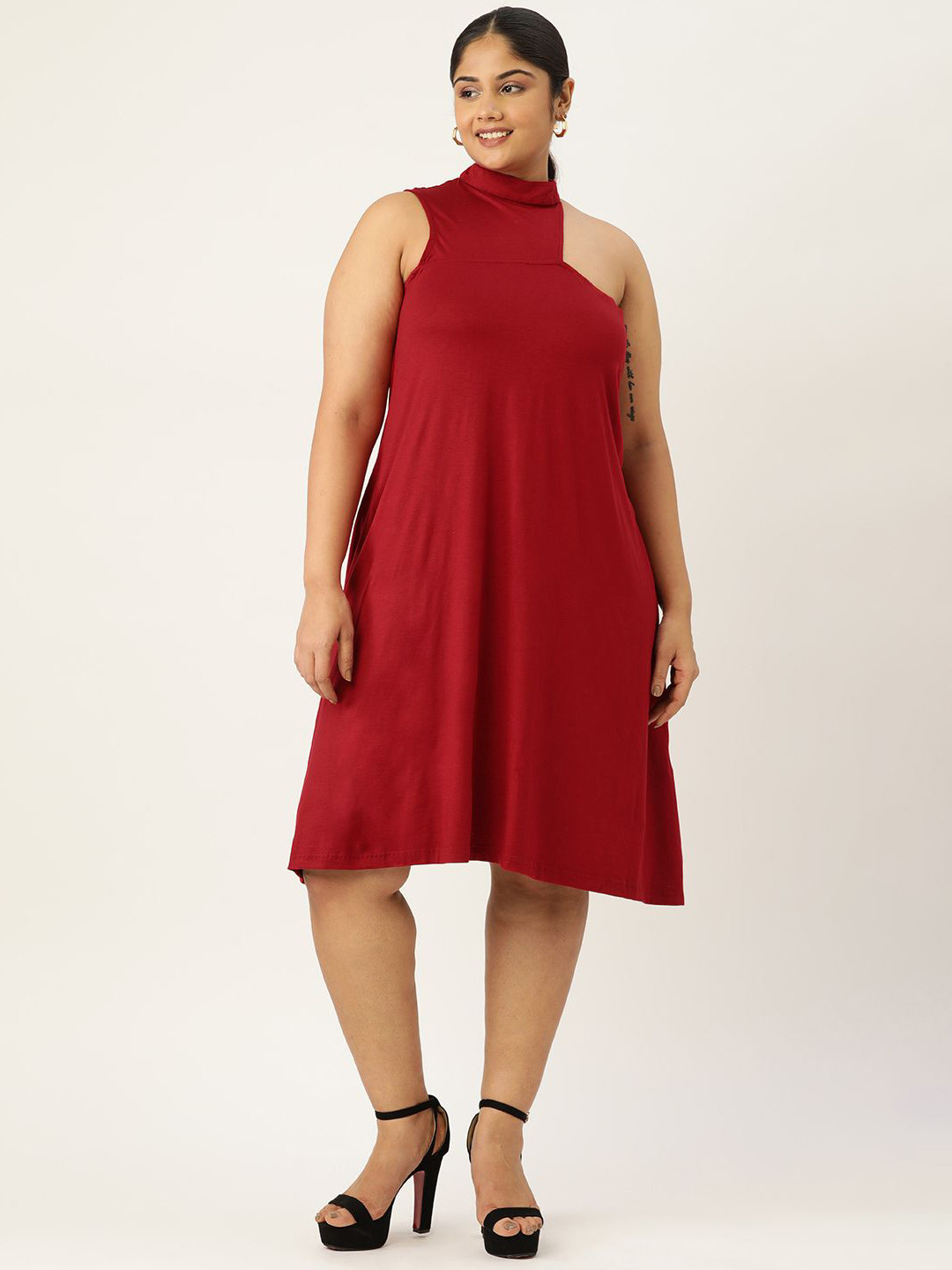 

theRebelinme A-Line Midi Dress, Maroon