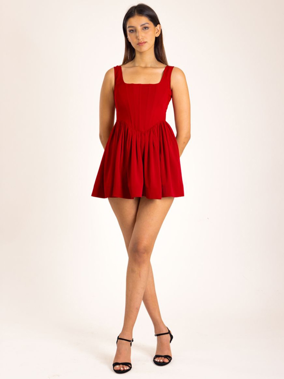 

Past Modern A-Line Mini Dress, Red