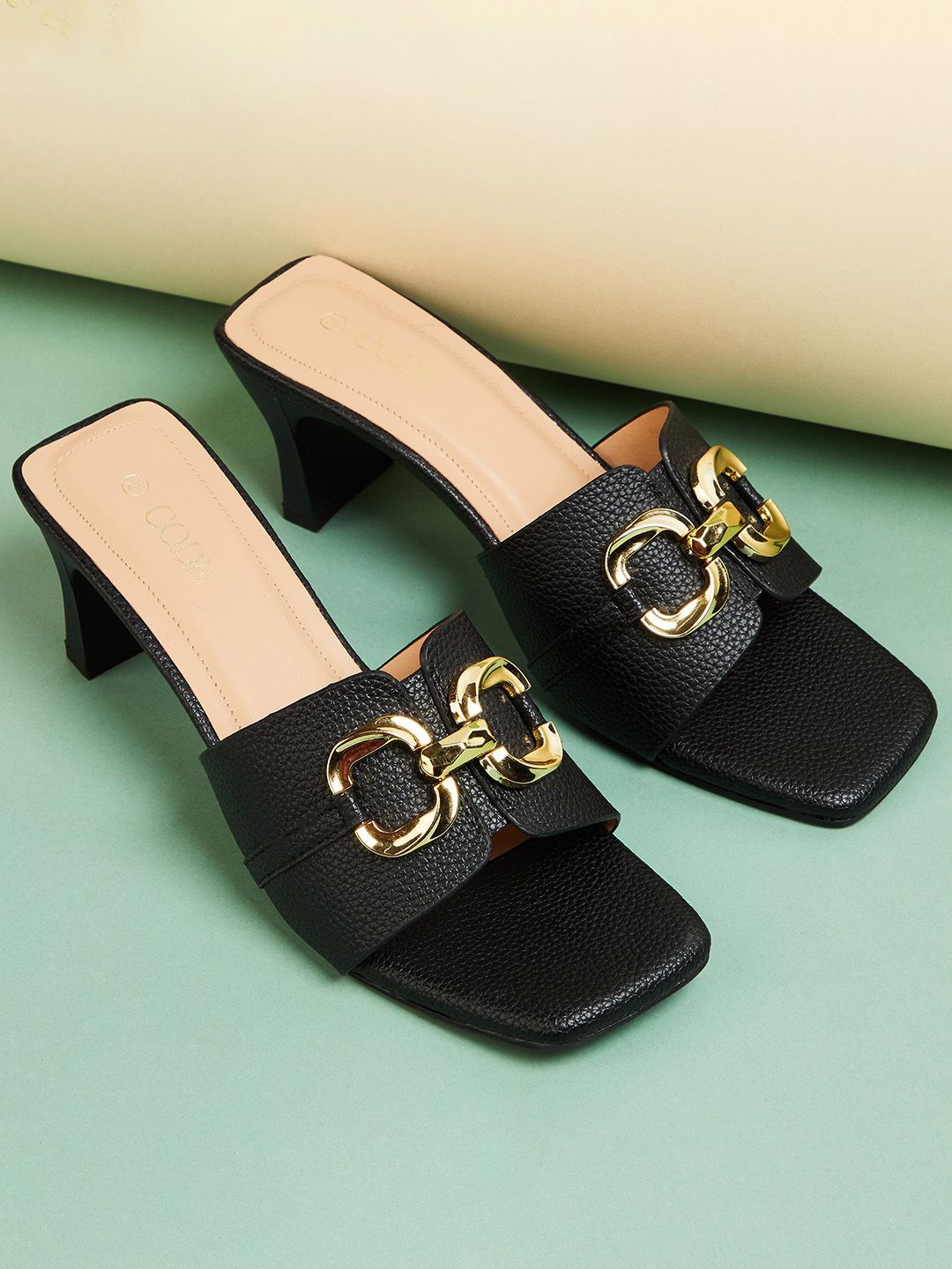 

CODE by Lifestyle Women Slim Heeled Sandals With Buckle, Black