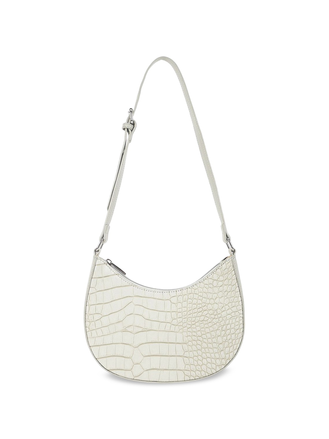 

Fastrack PU Half Moon Shoulder Bag with Tasselled, Grey