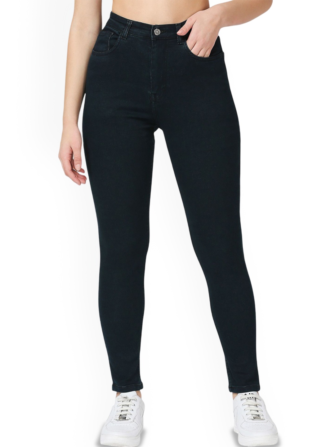 

CEFALU Women Comfort Skinny Fit Stretchable Jeans, Black