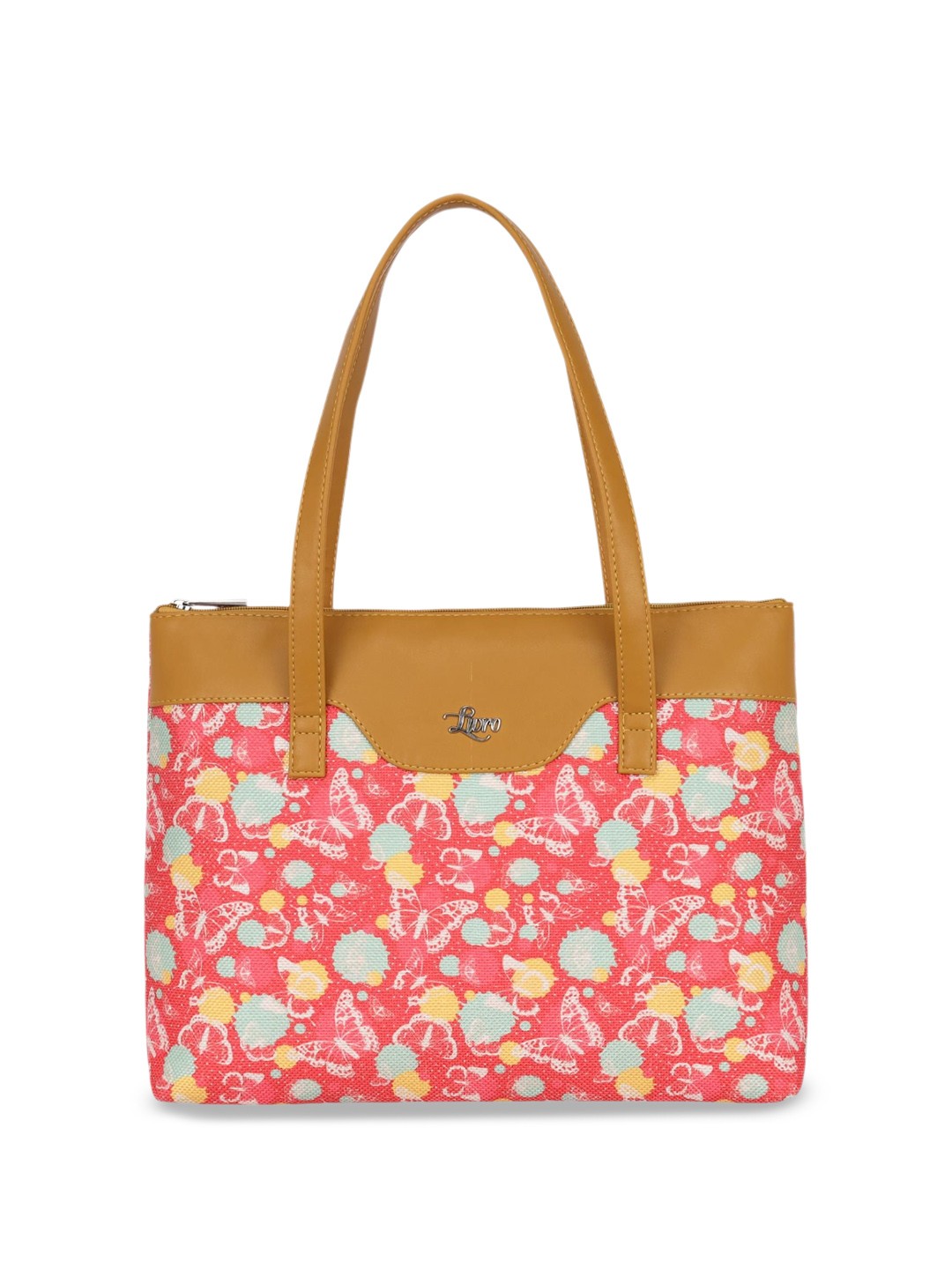 

LIVRO Floral Structured Tote Bag, Yellow
