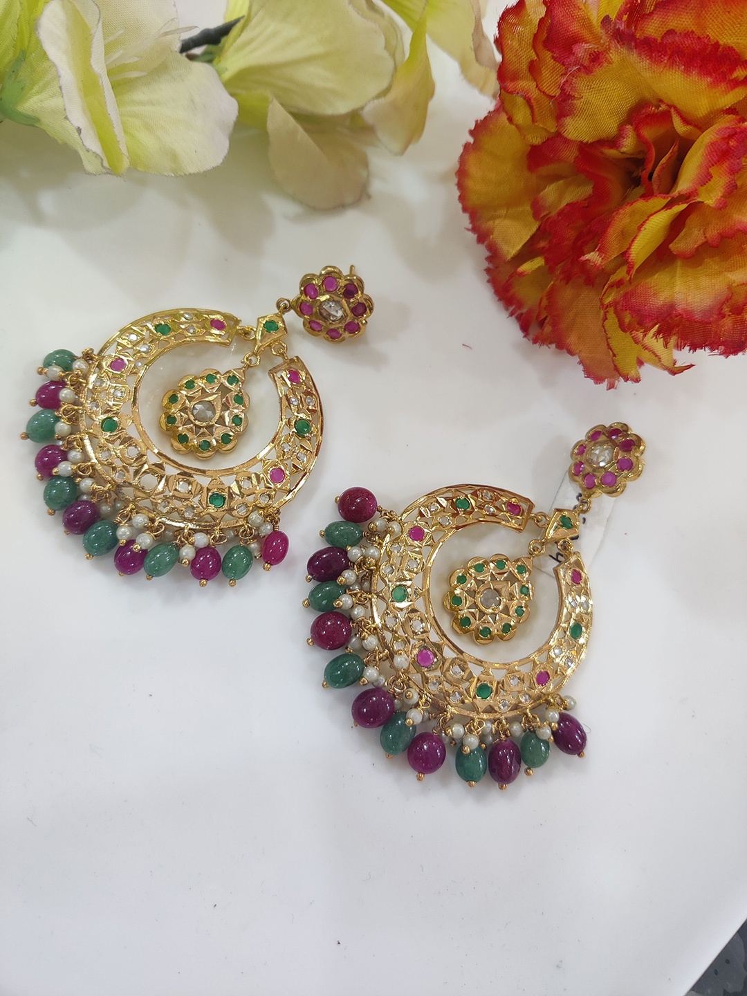 

STYLE DECO Contemporary Chandbalis Earrings, Gold