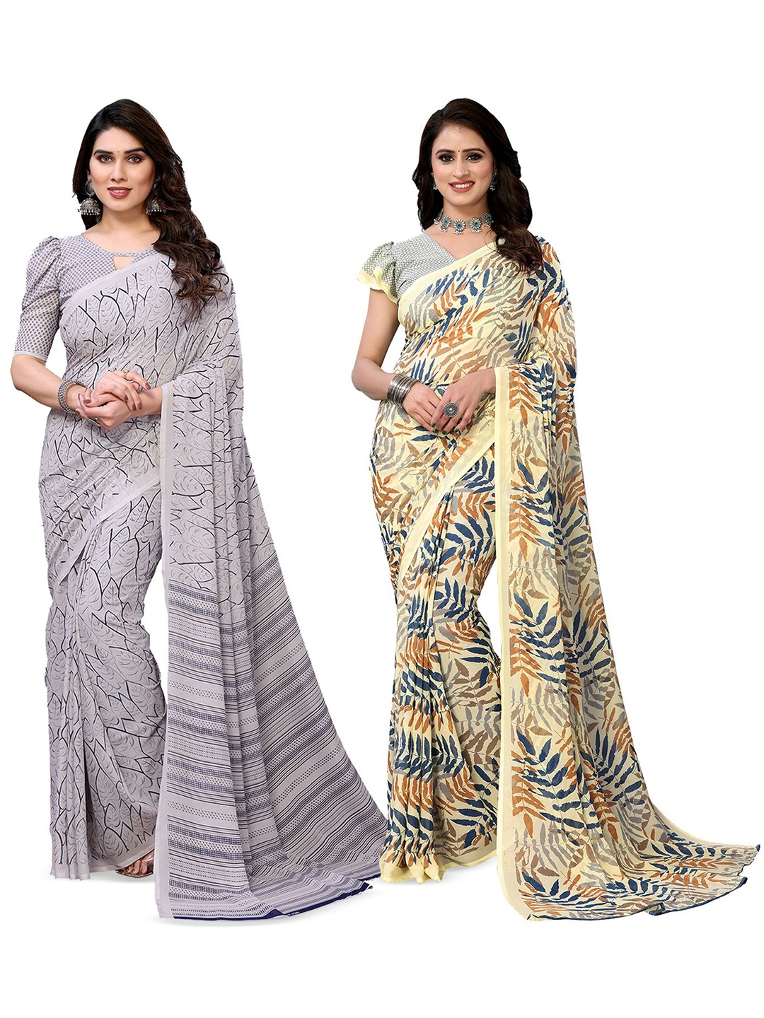 

Moda Rapido Floral Poly Georgette Saree, Yellow