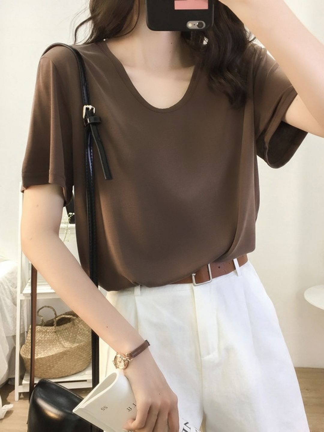 

DressBerry Women T-shirt, Brown