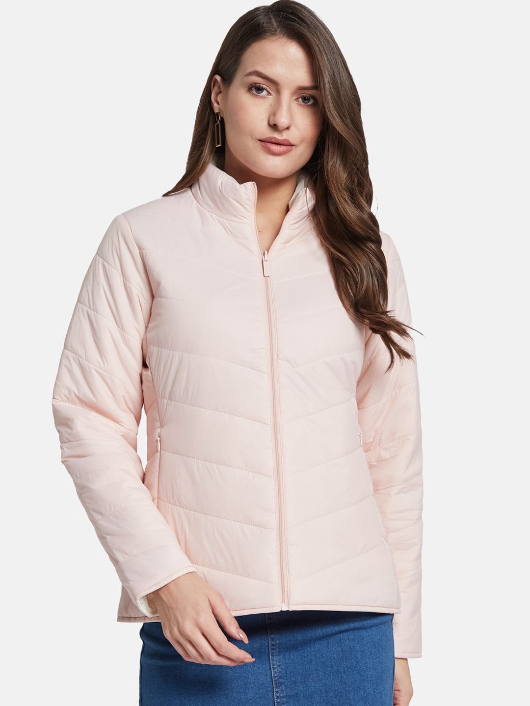 

METTLE Women Padded Jacket, Pink