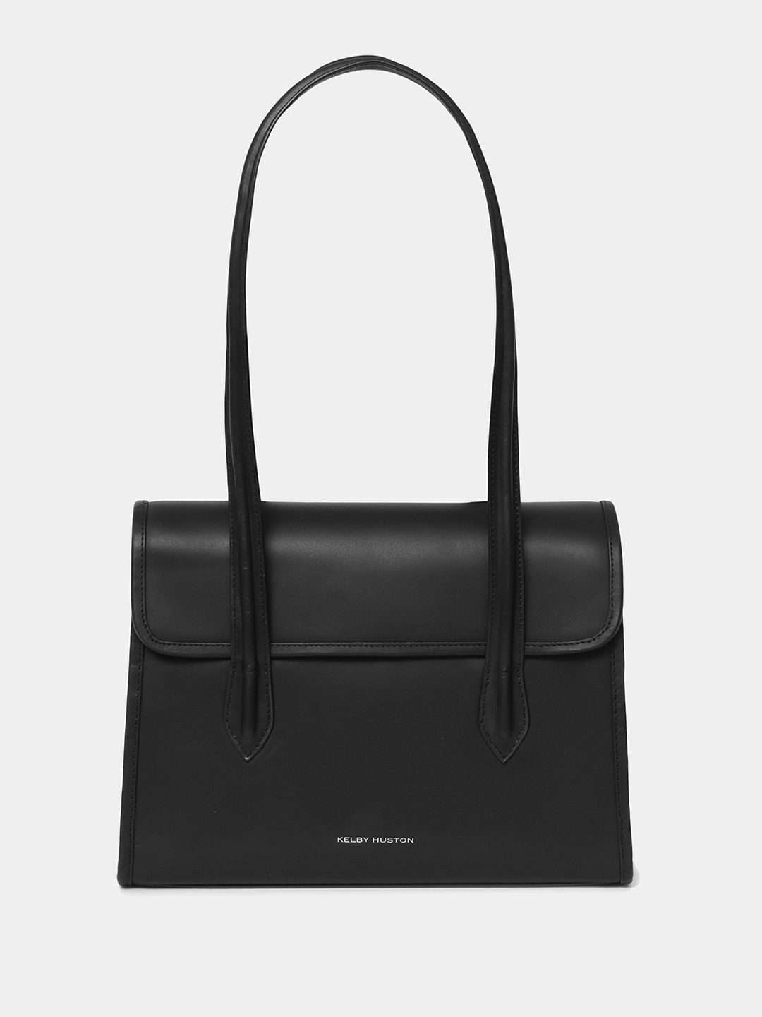 

KELBY HUSTON Leather Structured Shoulder Bag with Quilted, Black