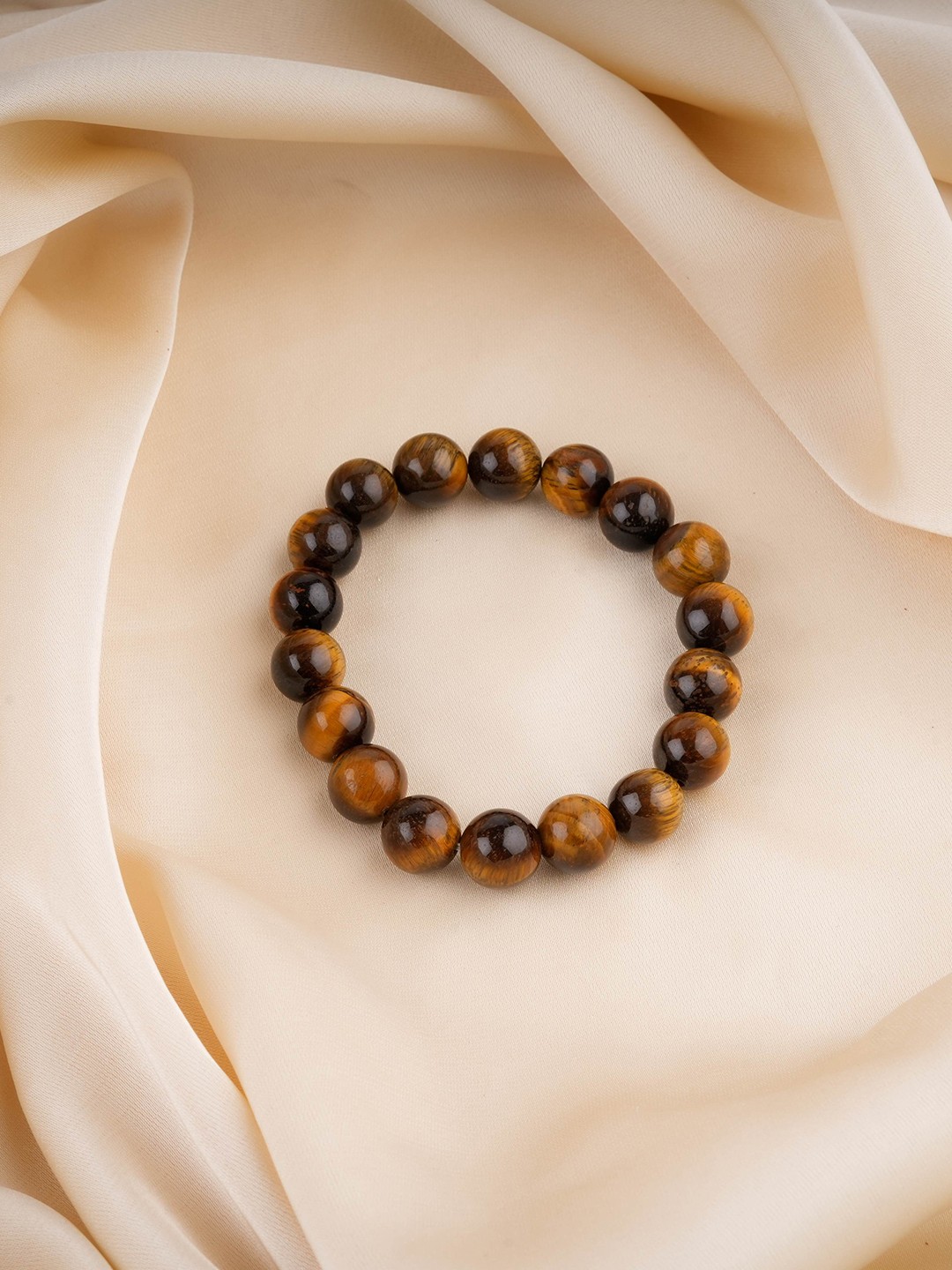 

TOTAPARI Unisex Tigers Eye Stone Natural Gemstone Elasticated Bracelet, Yellow
