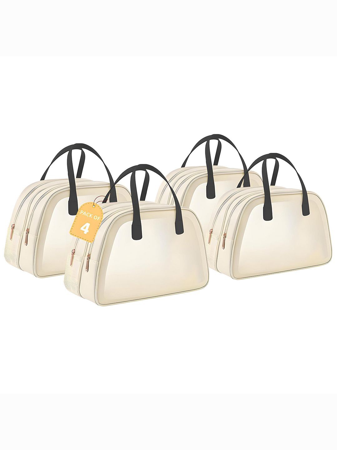 

Kuber Industries Set Of 4 Waterproof Cosmetic Pouch, Beige