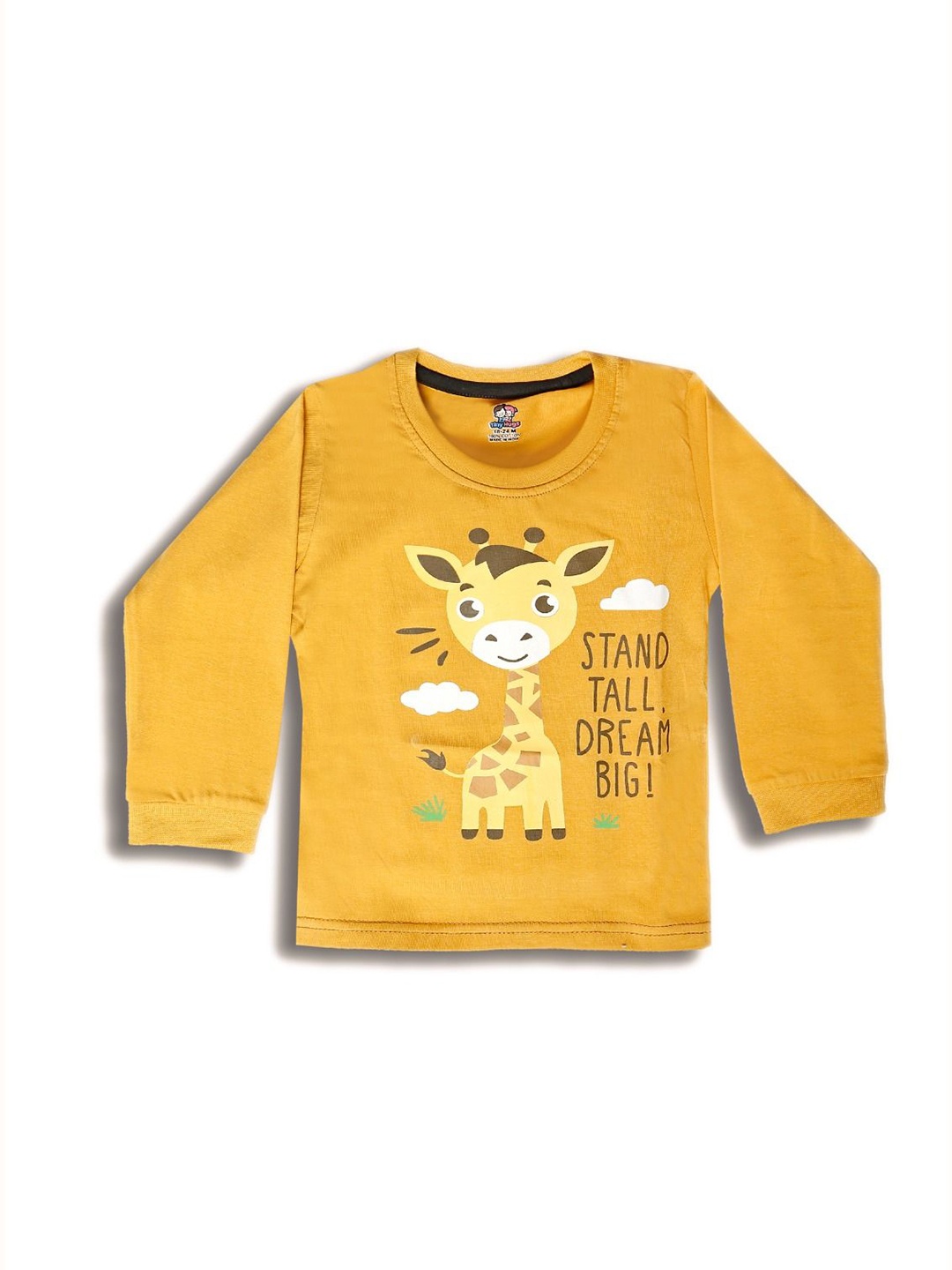 

BAESD Unisex Kids Graphic Printed Round Neck Cotton T-shirt, Yellow