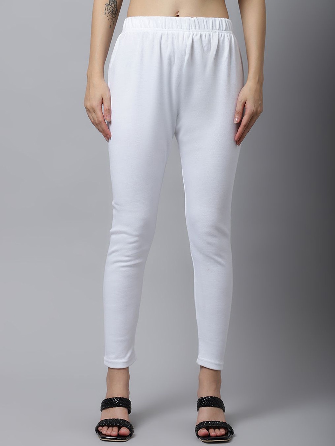 

Valles365 by S.C. Woolen Ankle-Length Leggings, White