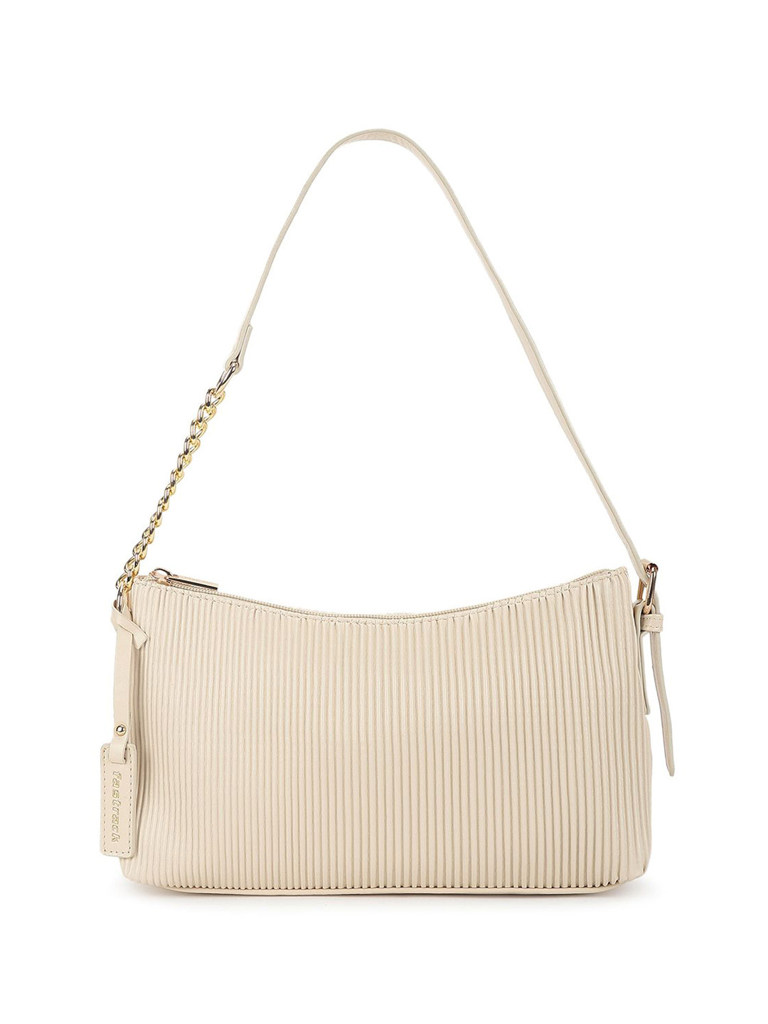 

Fastrack Textured PU Bucket Shoulder Bag with Fringed, Beige