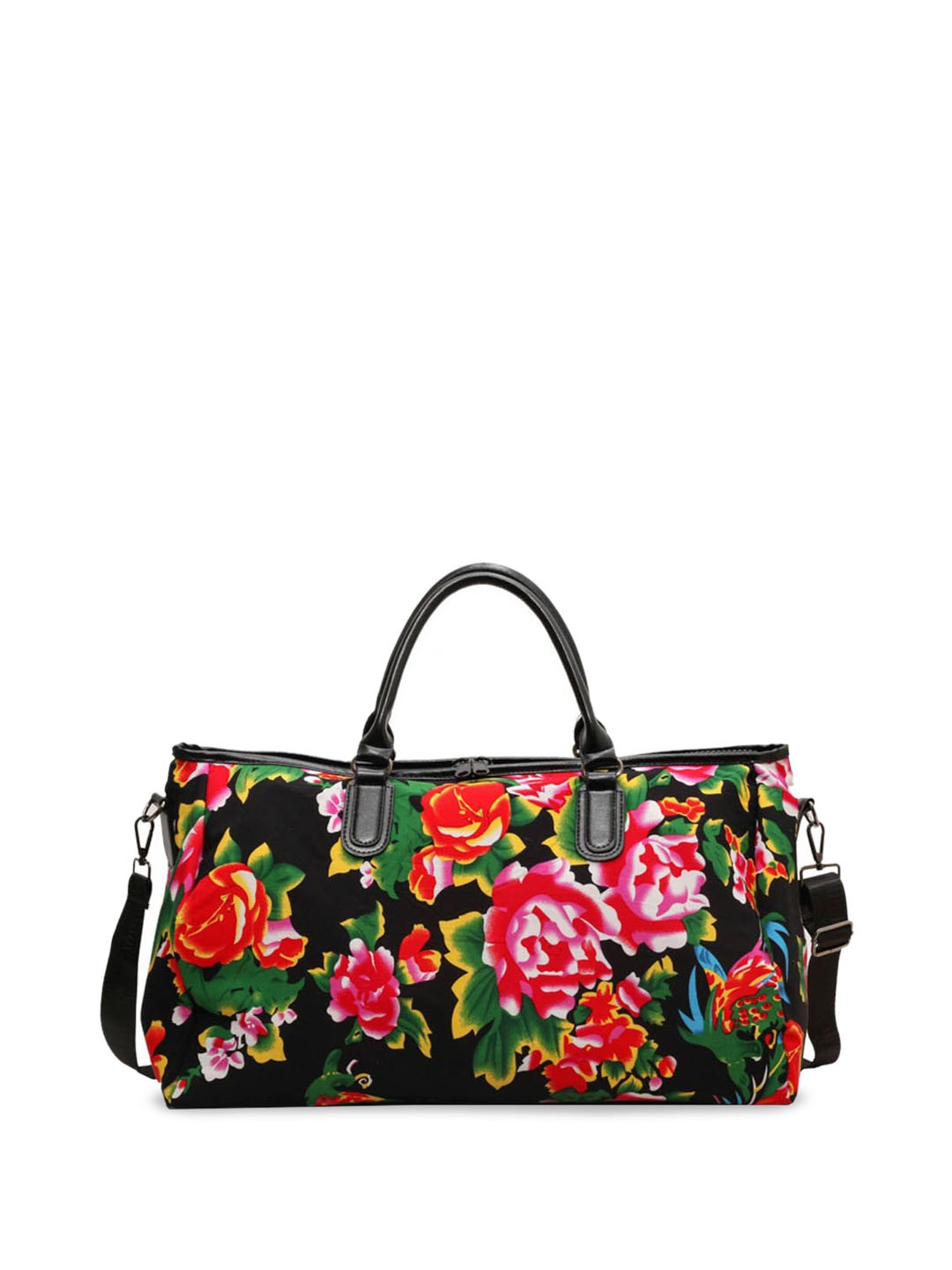 

StyleCast Floral Oversized Bowling Satchel, Black