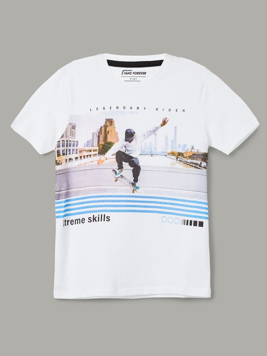 

Fame Forever by Lifestyle Boys Graphic Printed Round Neck Cotton T-shirt, White