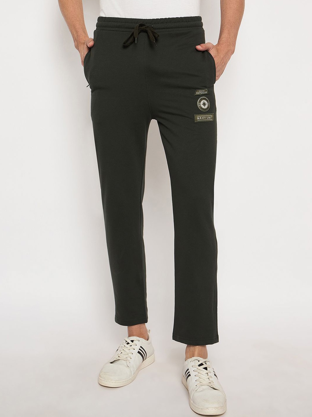 

Duke Men Cotton Mid-Rise Track Pants, Green