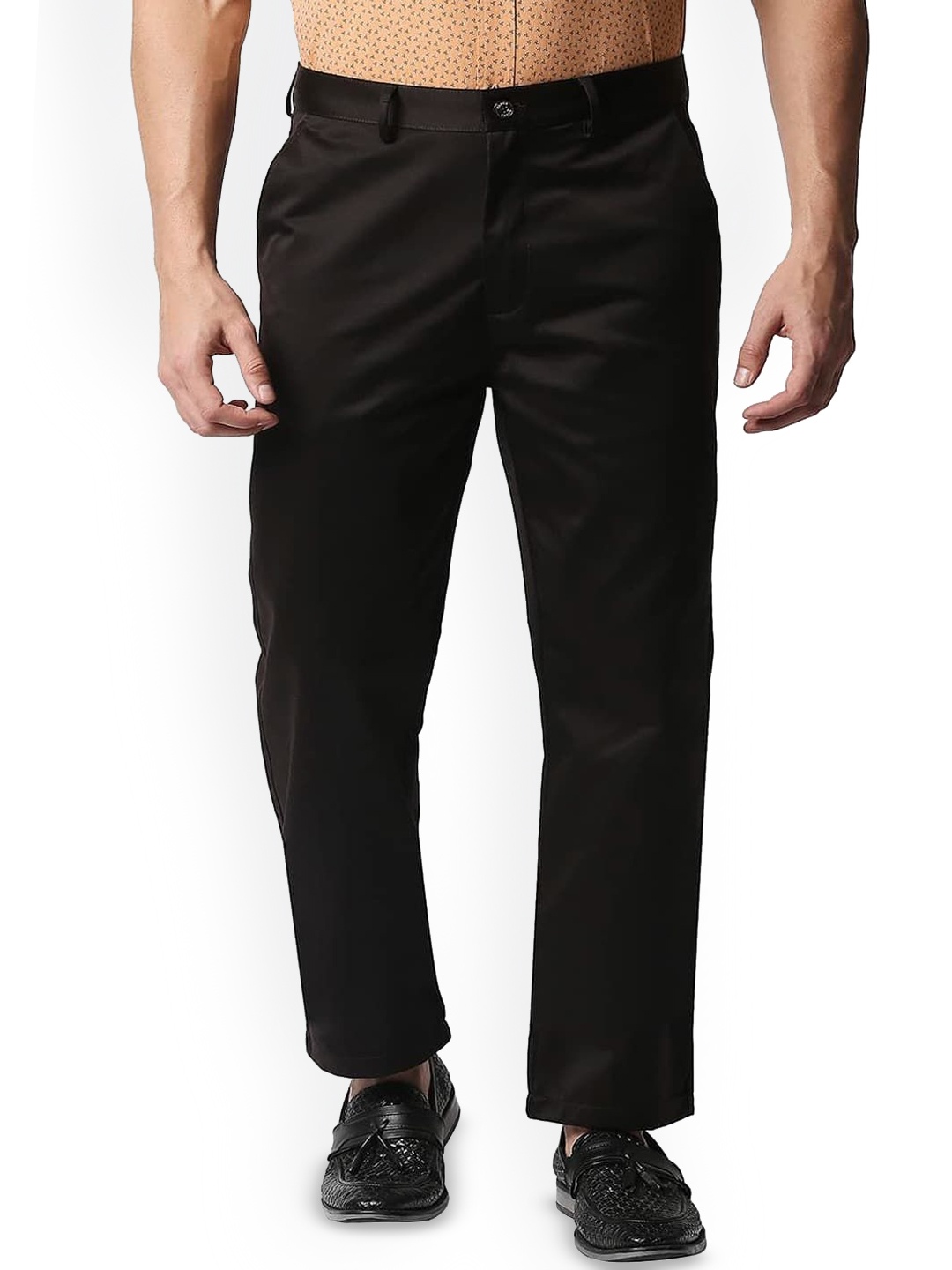 

Basics Men Mid-Rise Trousers, Coffee brown