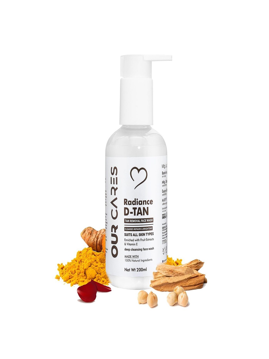 

Our Cares D-Tan Face Wash With Saffron Extract - 200 ml, White