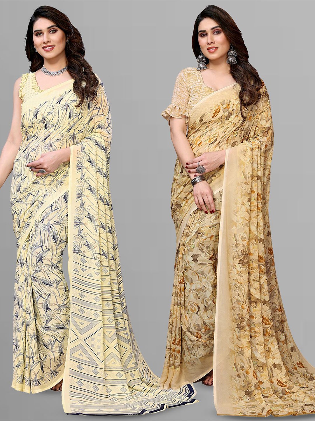 

Moda Rapido Floral Poly Georgette Saree, Yellow
