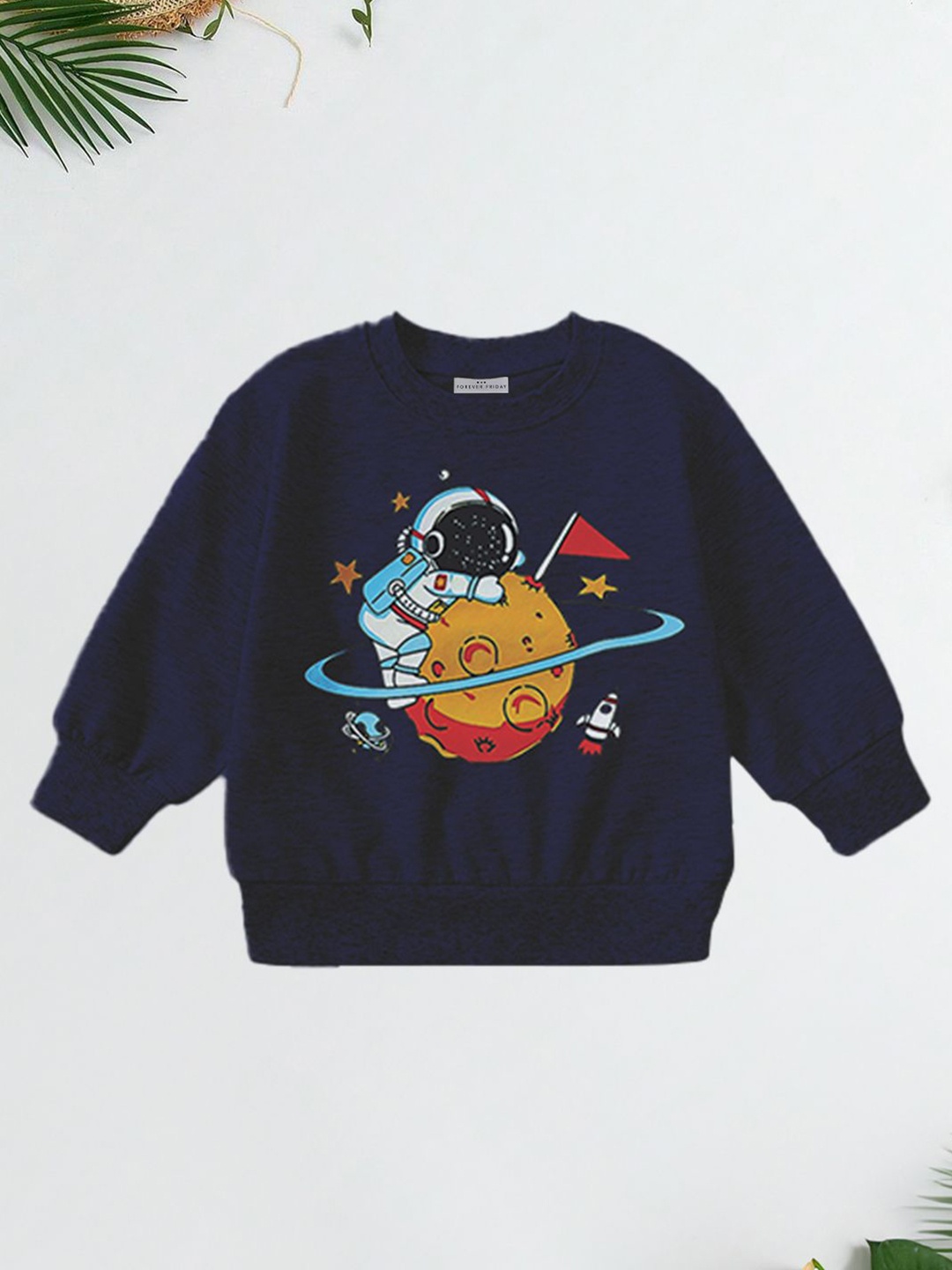 

FOREVER FRIDAY Boys Graphic Printed Pullover Sweatshirt, Navy blue