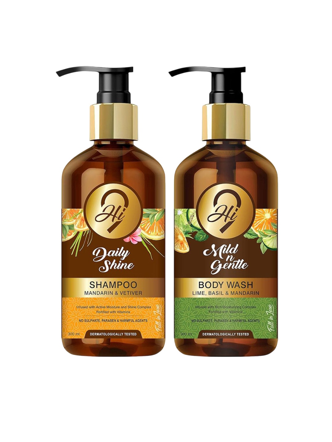 

Hi9 Set Of 2 Daily Shine Shampoo & Mild & Gentle Moisture Body Wash -300 ml Each, White