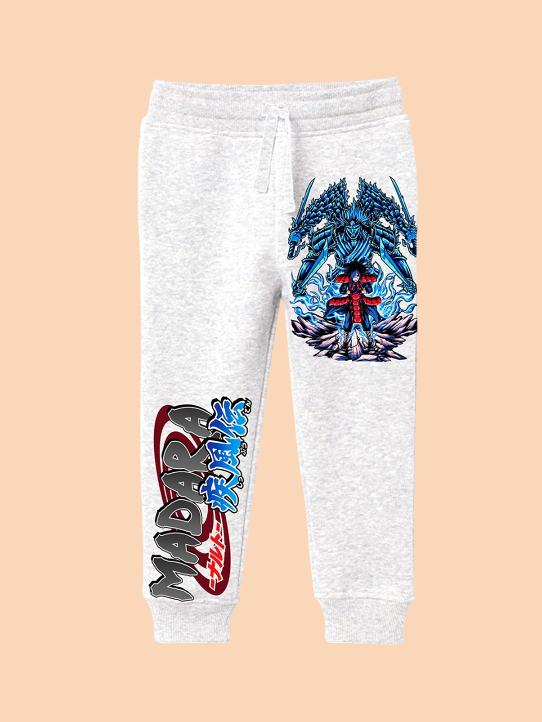 

BAESD Boys Printed Mid Rise Cotton Joggers, White