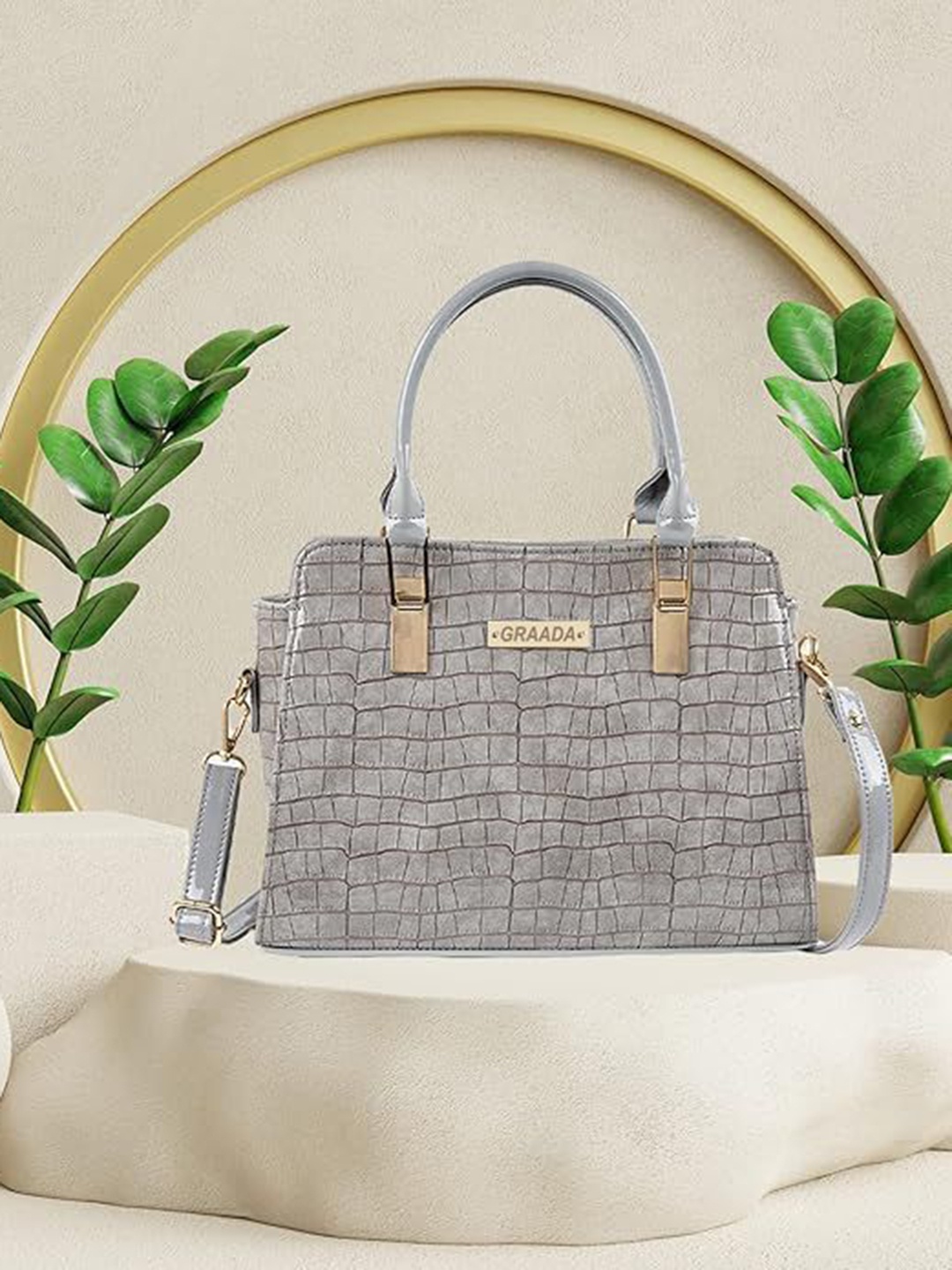 

GRAADA Structured Satchel, Grey