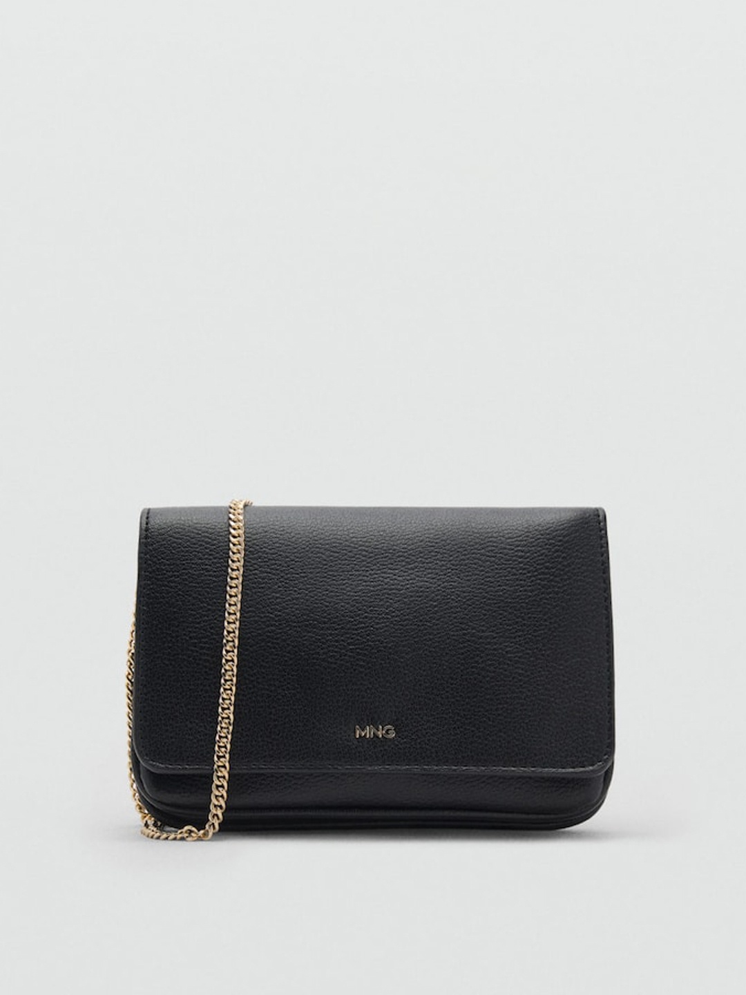 

MANGO Faux Leather Textured Crossbody Sling Bag, Black