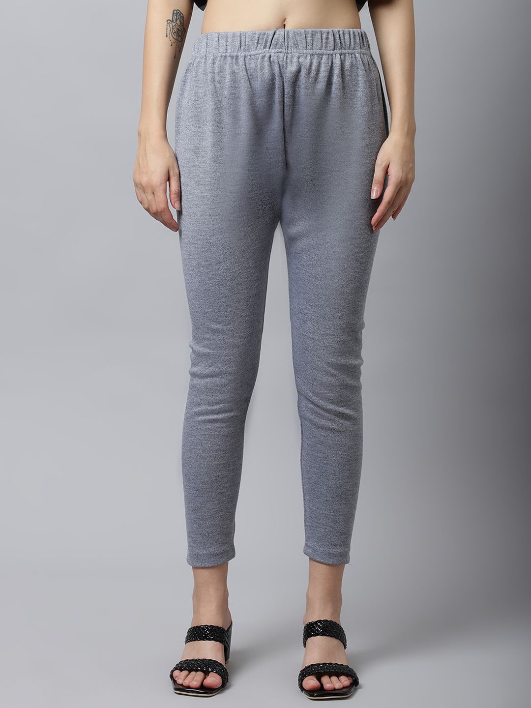 

Valles365 by S.C. Woolen Ankle-Length Leggings, Grey