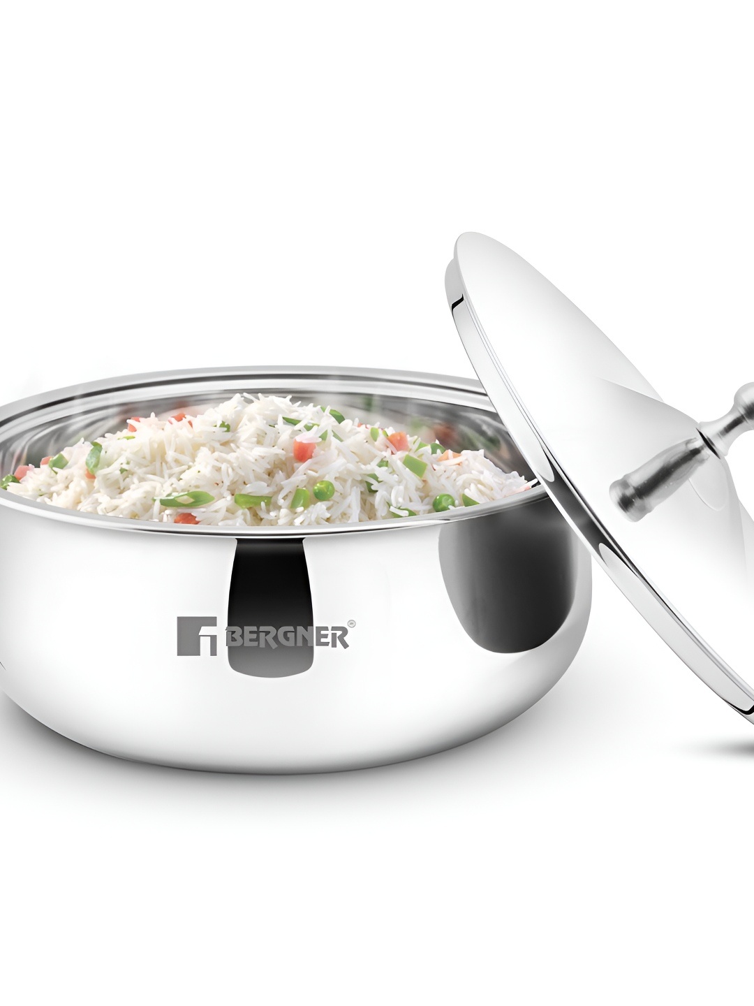 

BERGNER Silver-Toned 2025 Stainless Steel 1 Pieces Smooth Surface Cook and Serve Casserole