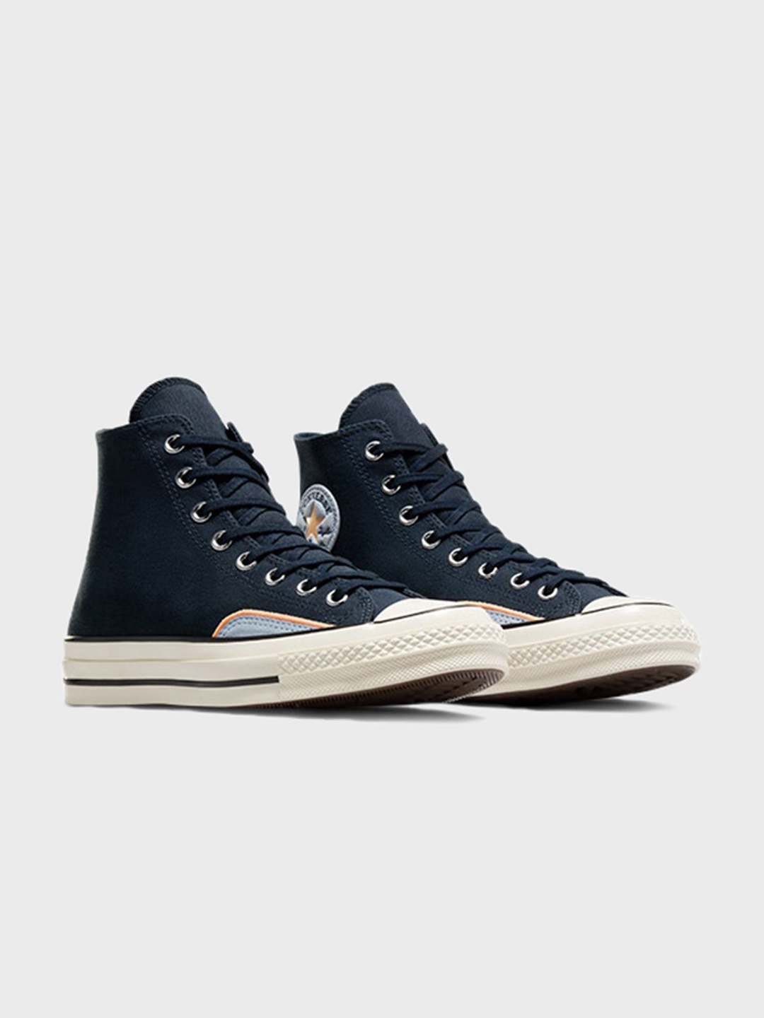 

Converse Unisex Chuck 70 Canvas & Suede High Top Sneakers, Navy blue