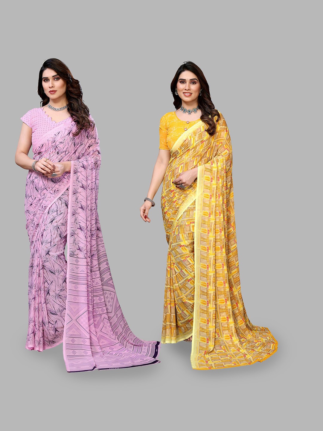 

Moda Rapido Floral Poly Georgette Saree, Yellow