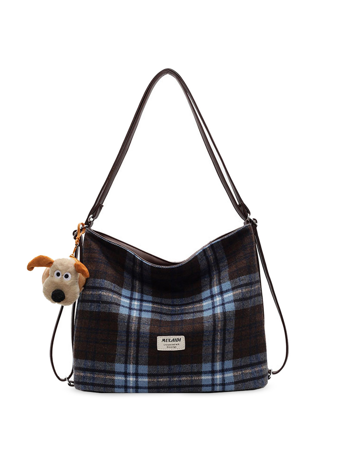 

StyleCast Checked Structured Handheld Bag with Applique, Black