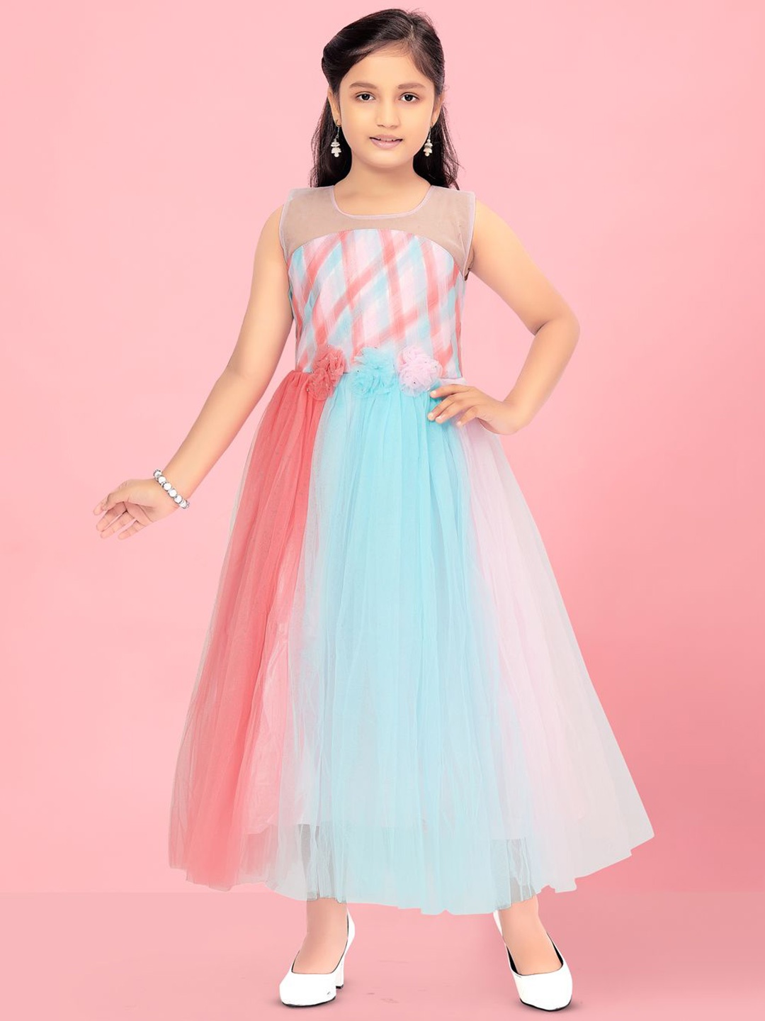 

Sangria Girls Embellished Fit & Flared Dress, Pink