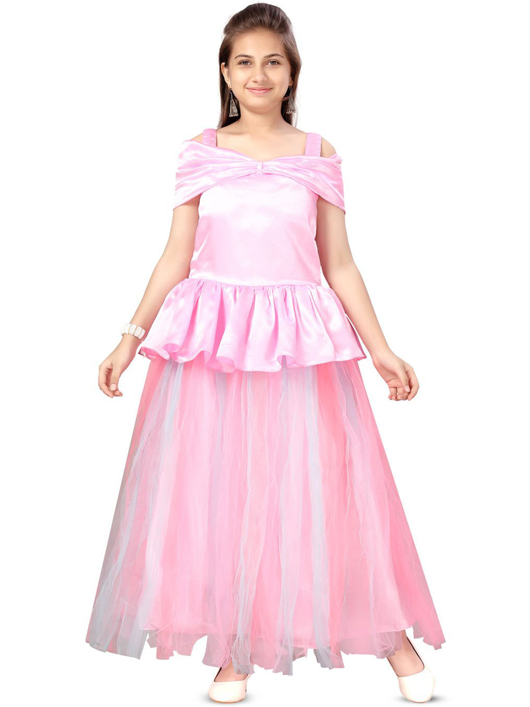 

BAESD Girls Shoulder Straps Maxi Dress, Pink