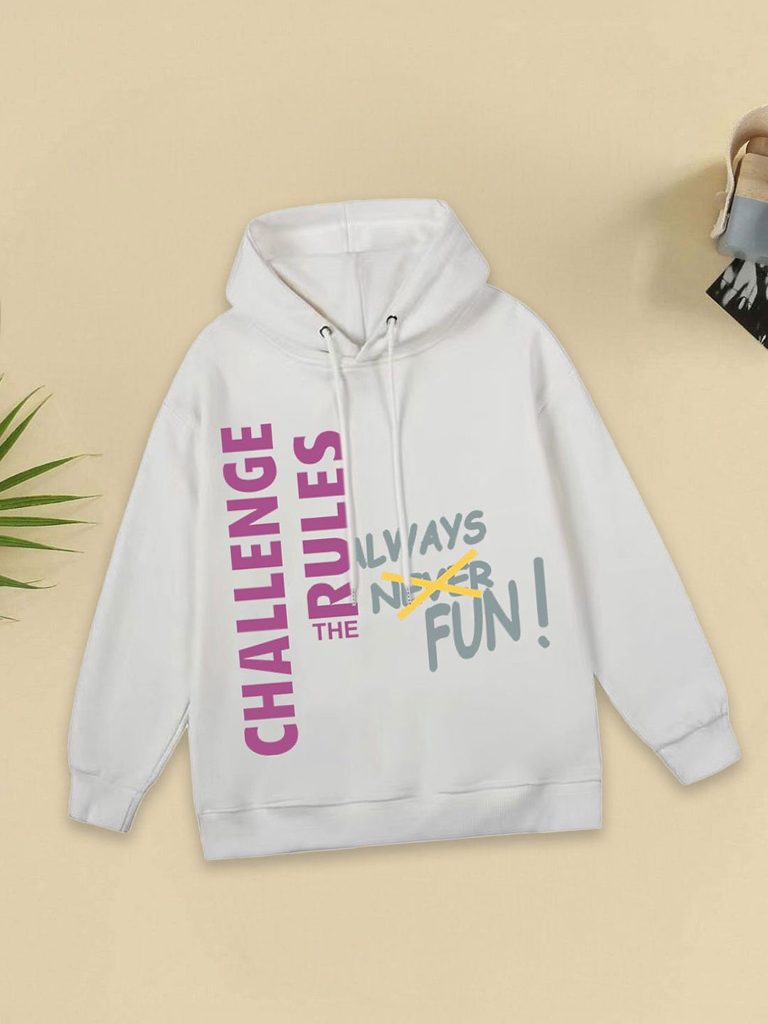 

FOREVER FRIDAY Boys Printed Pure Cotton Hooded Sweatshirt, Grey