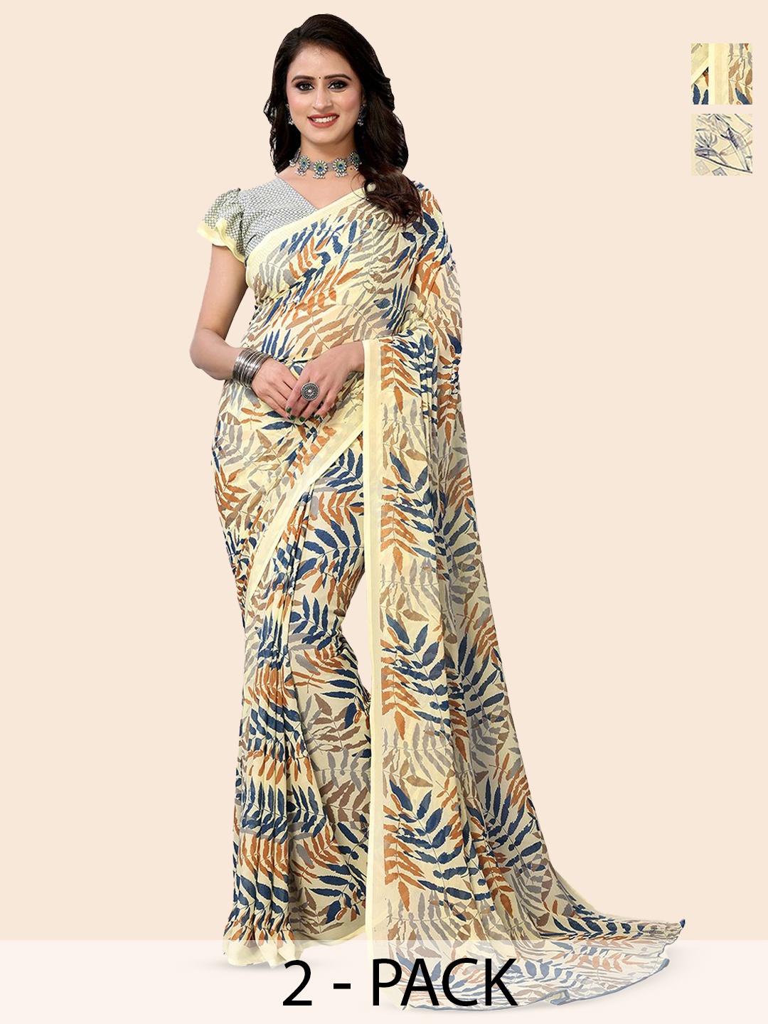 

Moda Rapido Ethnic Motifs Poly Georgette Saree, Yellow