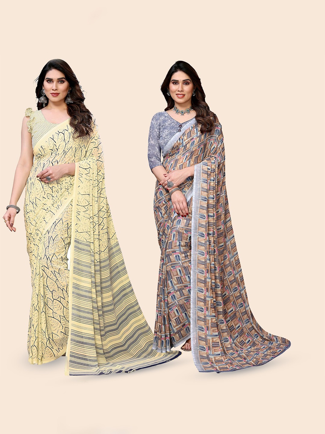 

Moda Rapido Floral Poly Georgette Saree, Yellow