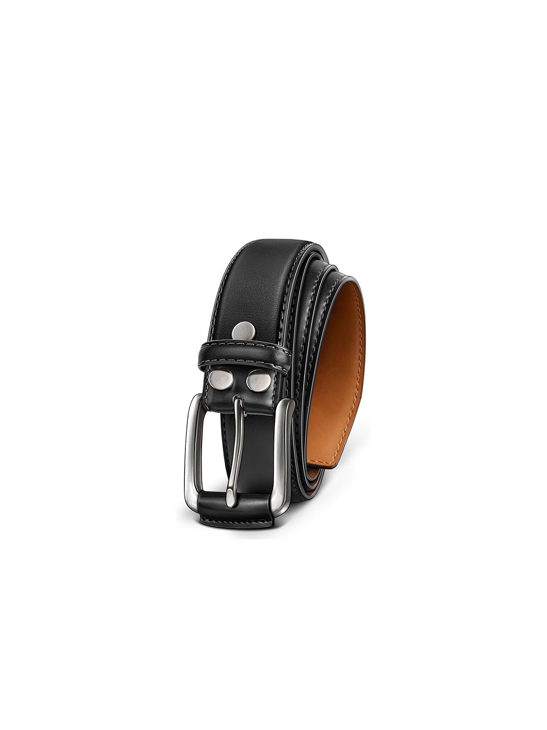 

CONTACTS Men Leather Belt, Black