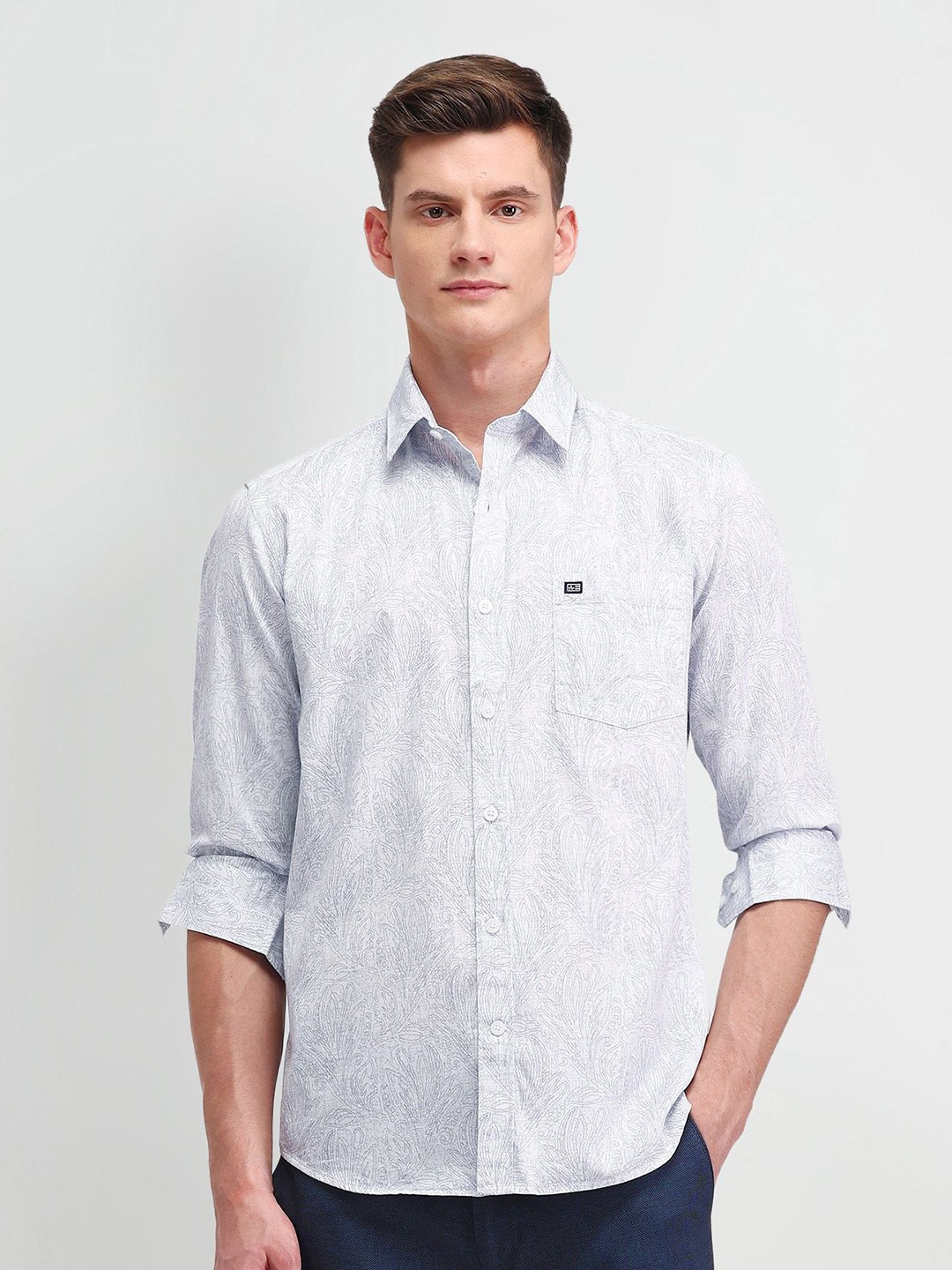 

Arrow Sport Men Slim Fit Tropical Printed Cotton Casual Shirt, White