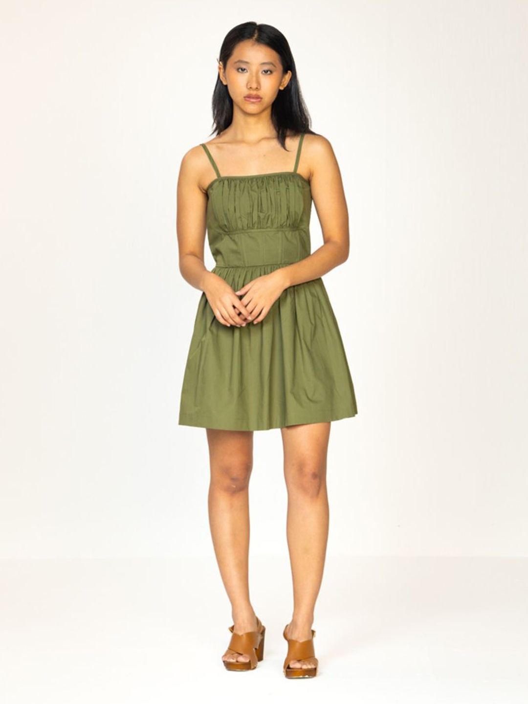 

Past Modern Fit & Flare Dress, Olive