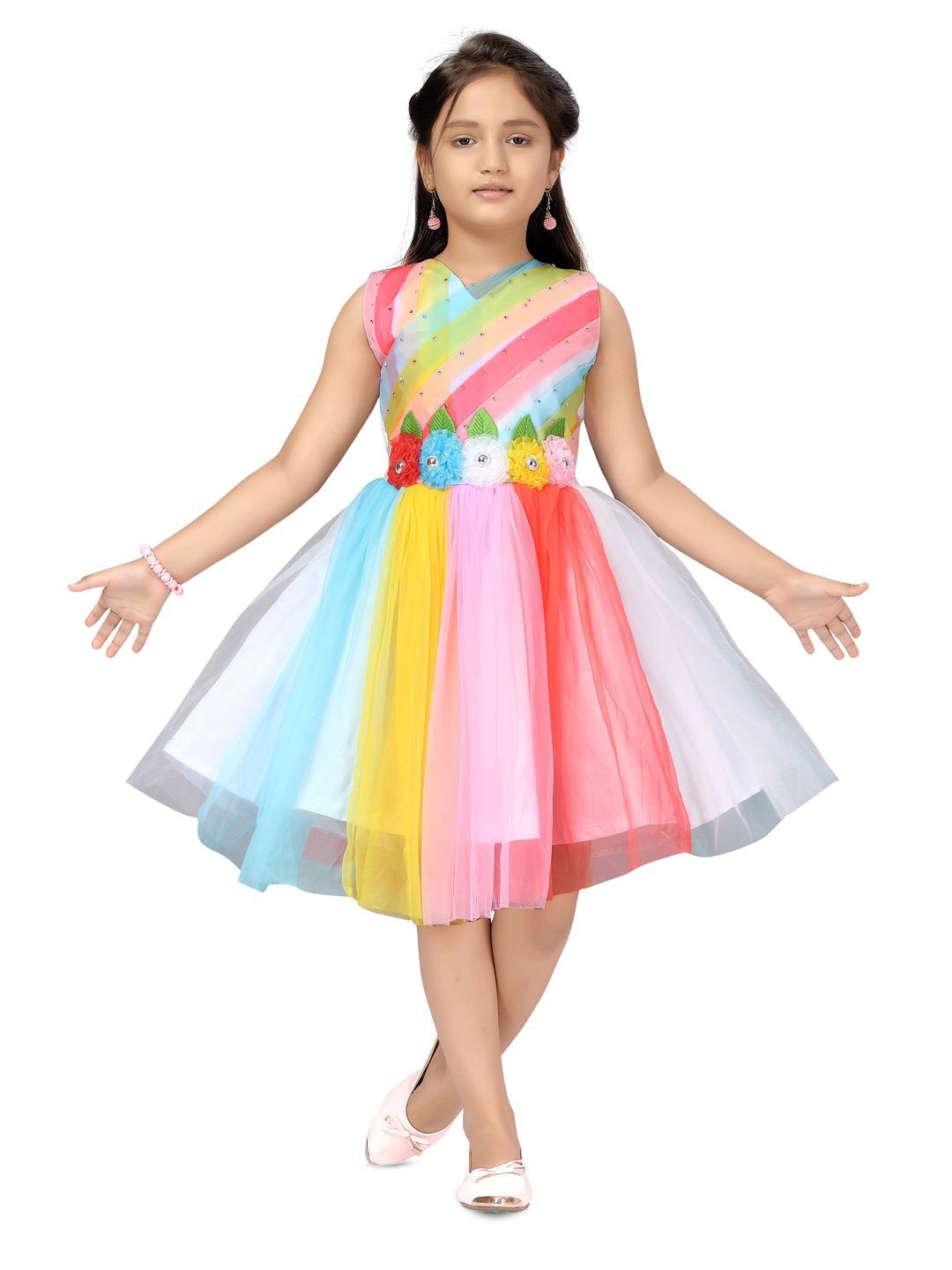 

Sangria Girls Embellished Party Wear Dress, Red