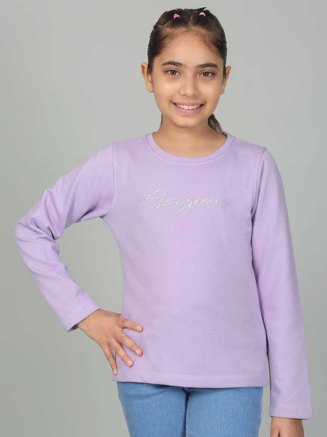 

Cantabil Girls Typography Printed Round Neck T-shirt, Lavender