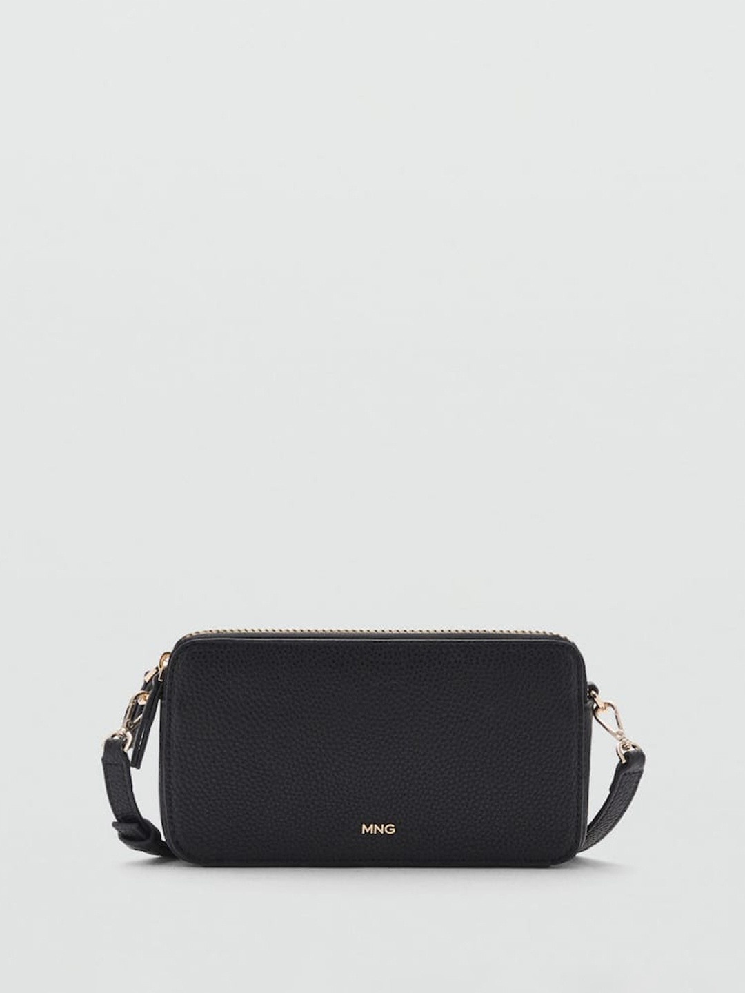 

MANGO Textured Structured Sling Bag, Black