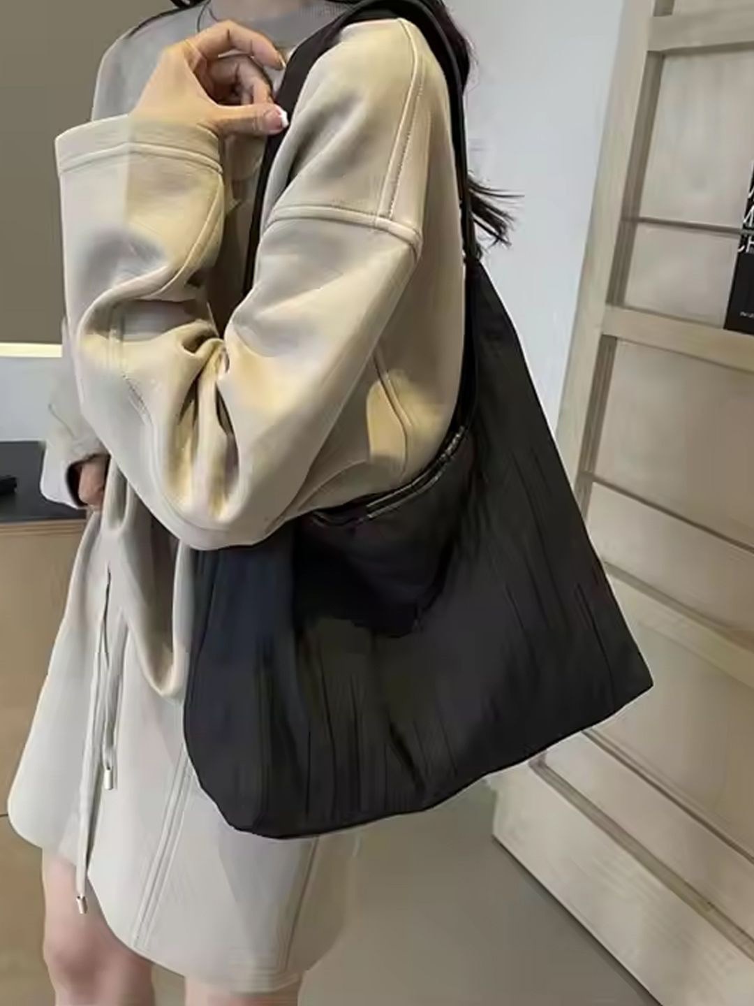 

StyleCast Shopper Hobo Bag with Tasselled, Black