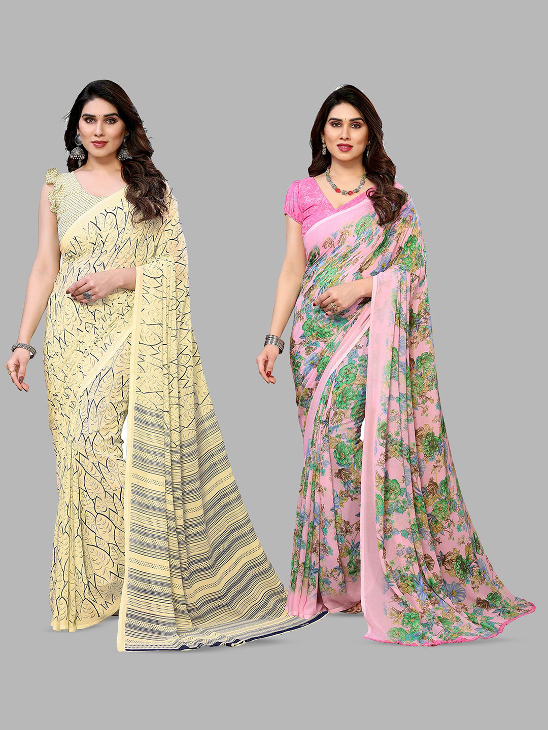 

Moda Rapido Floral Poly Georgette Saree, Yellow