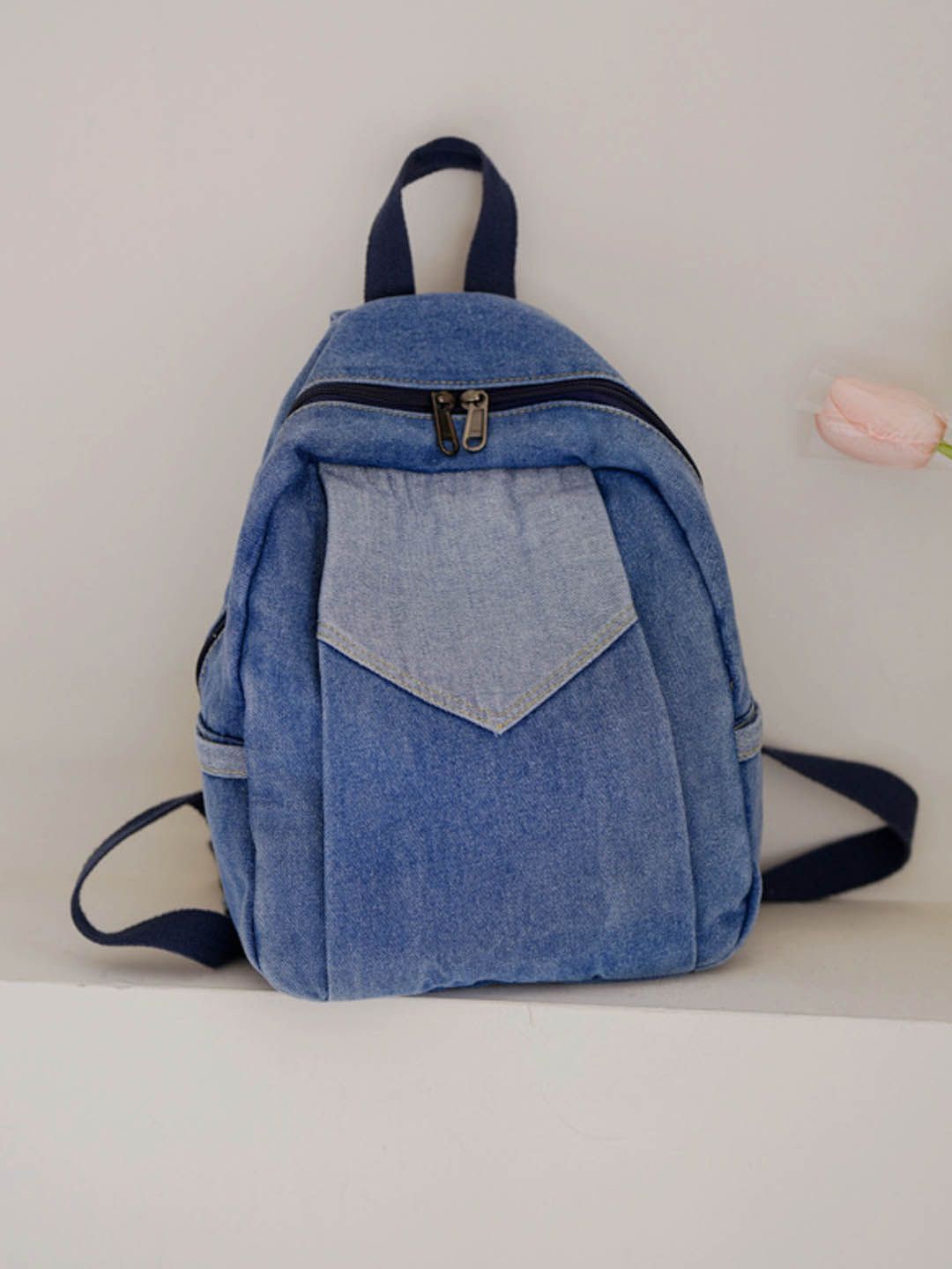 

StyleCast Colourblocked Shopper Satchel with Fringed, Blue
