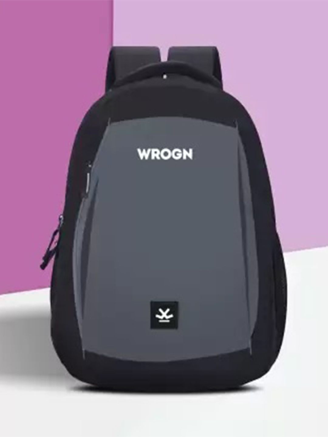 

WROGN Unisex Colourblocked Backpack, Black