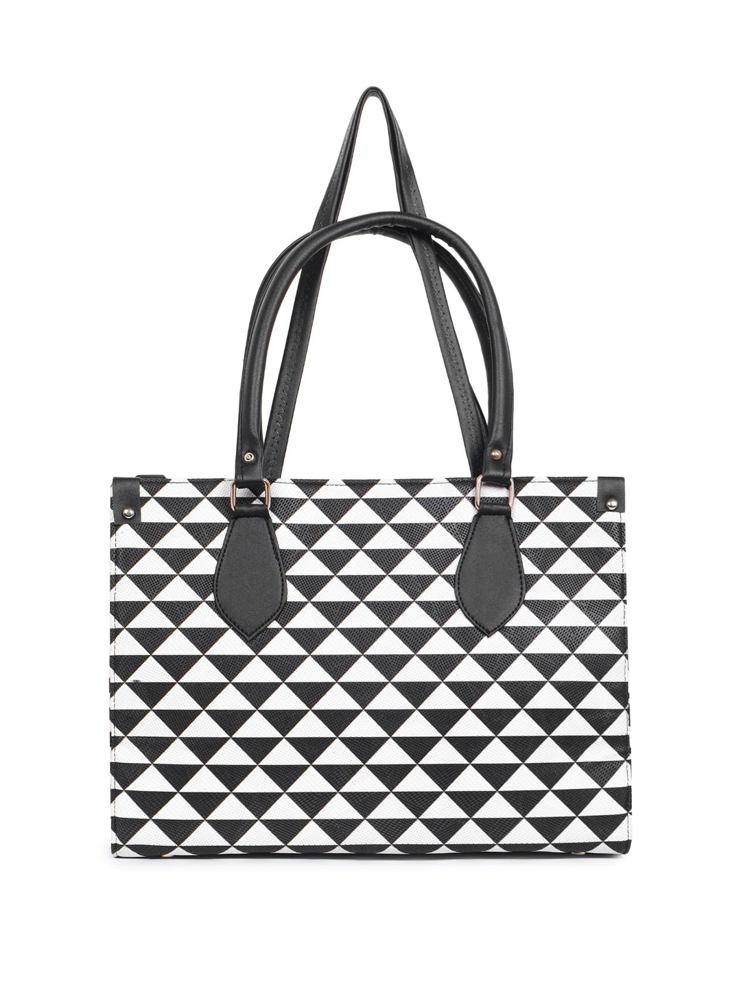 

CarryLux Geometric Textured PU Oversized Shopper Tote Bag, White