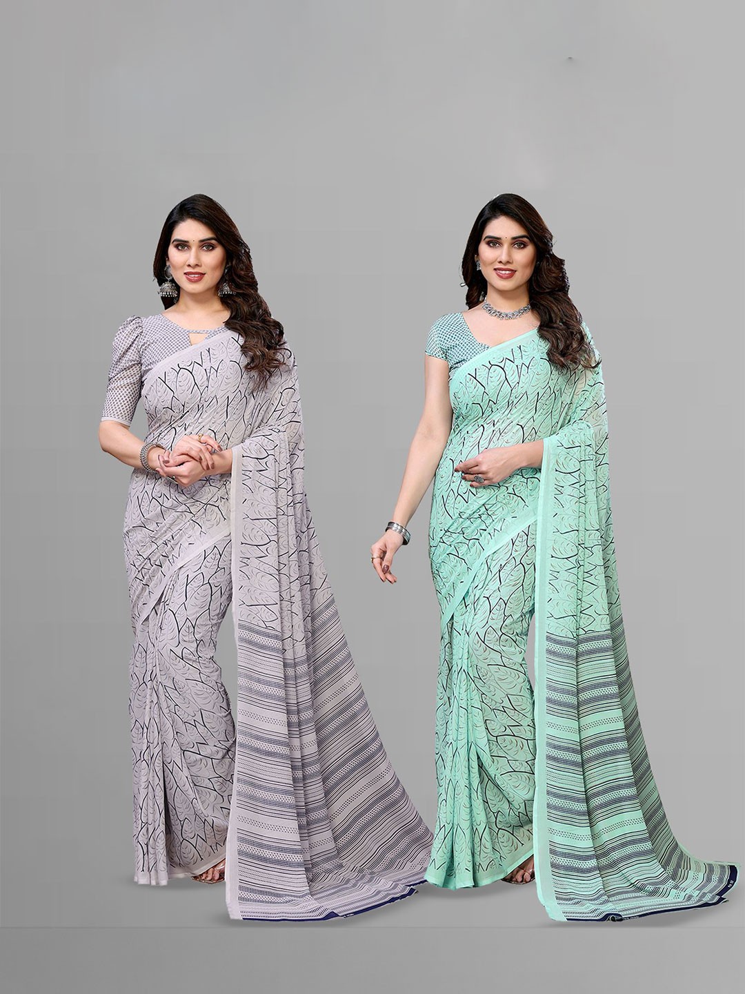 

Moda Rapido Poly Georgette Saree, Blue